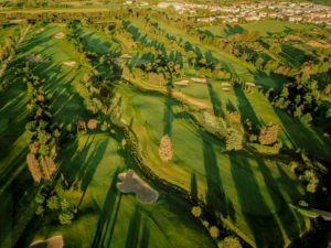Aerial view of golf course, Prato, Italy Aerial view of golf course, Prato, Italy